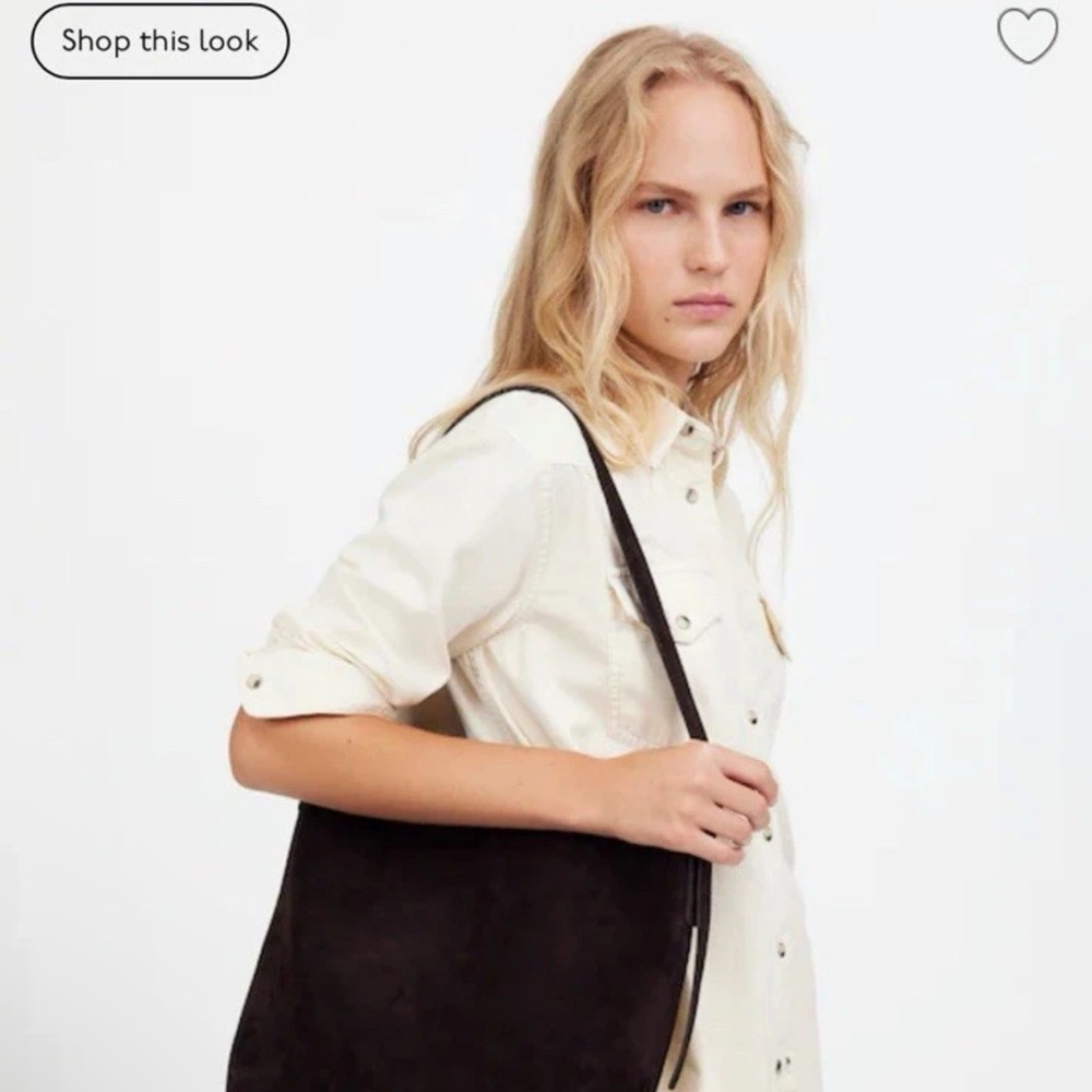Madewell Dark Brown Suede Hobo Shoulder Bag - Picture 2 of 12